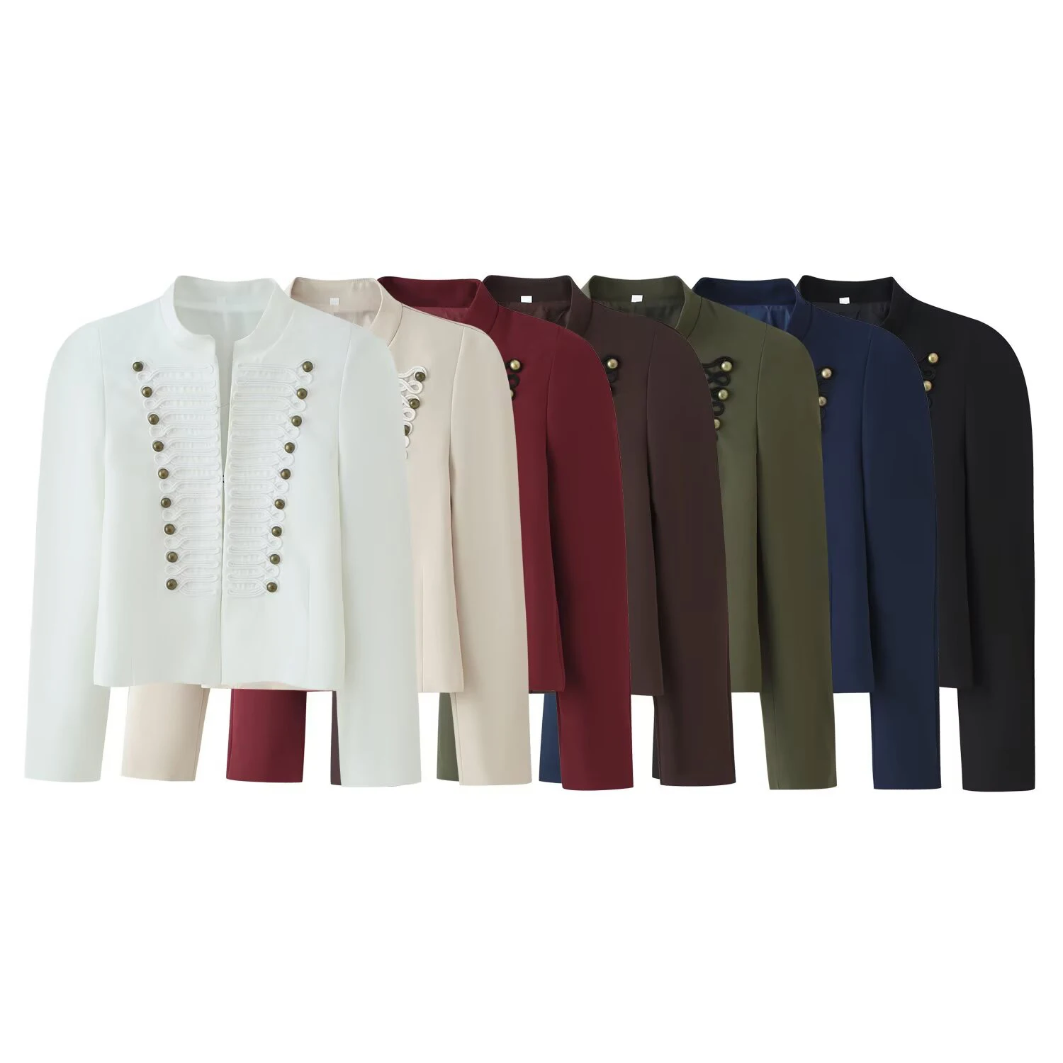 European and American style 2026 summer new women's clothing with shoulder pads and buttons slim fit Napoleon suit jacket