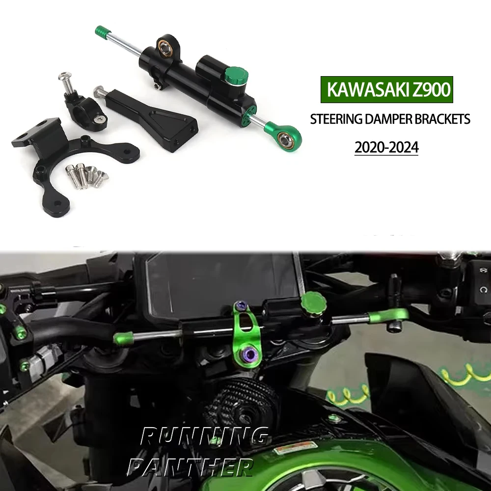 

Fiber Carbon Steering Damper Stabilizer Motorcycle For Kawasaki Z900 Z 900 z900 2017-2024 Dampers Mount Bracket Support Kit