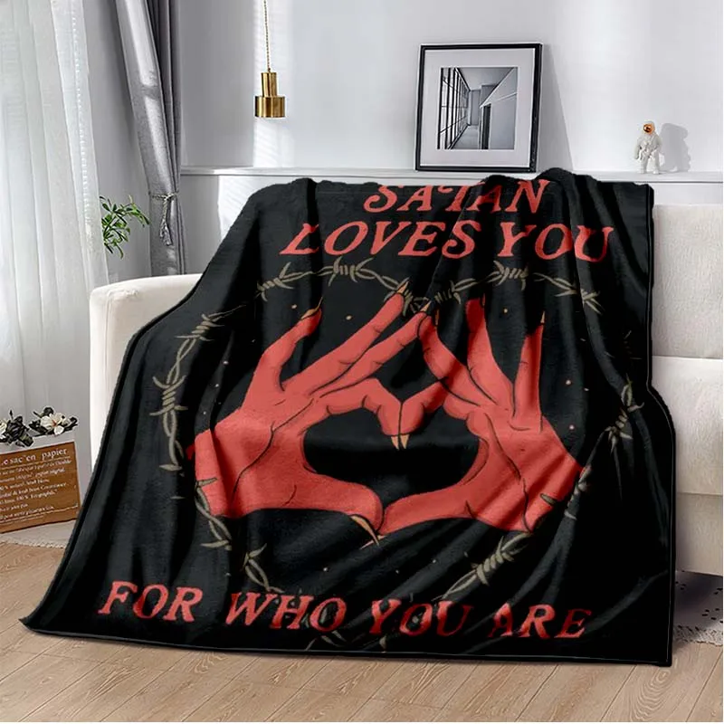 

Halloween Satan Blanket,Decke,couverture,одеяло,frazad,funny Horror Sofa Bde Car Living Room Bedroom Throw Blanket