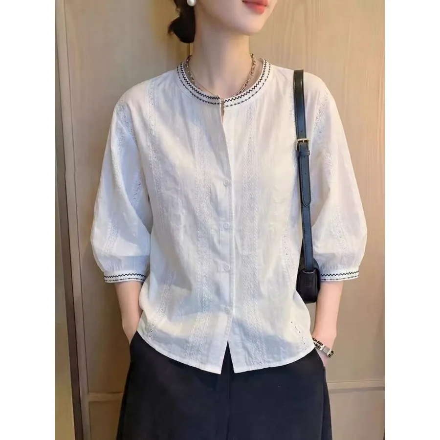 

Slimming plus Size Women's Shirt Fashionable Sleeveless Top Summer New Style Commute Artistic Style Breathable Regular Fit