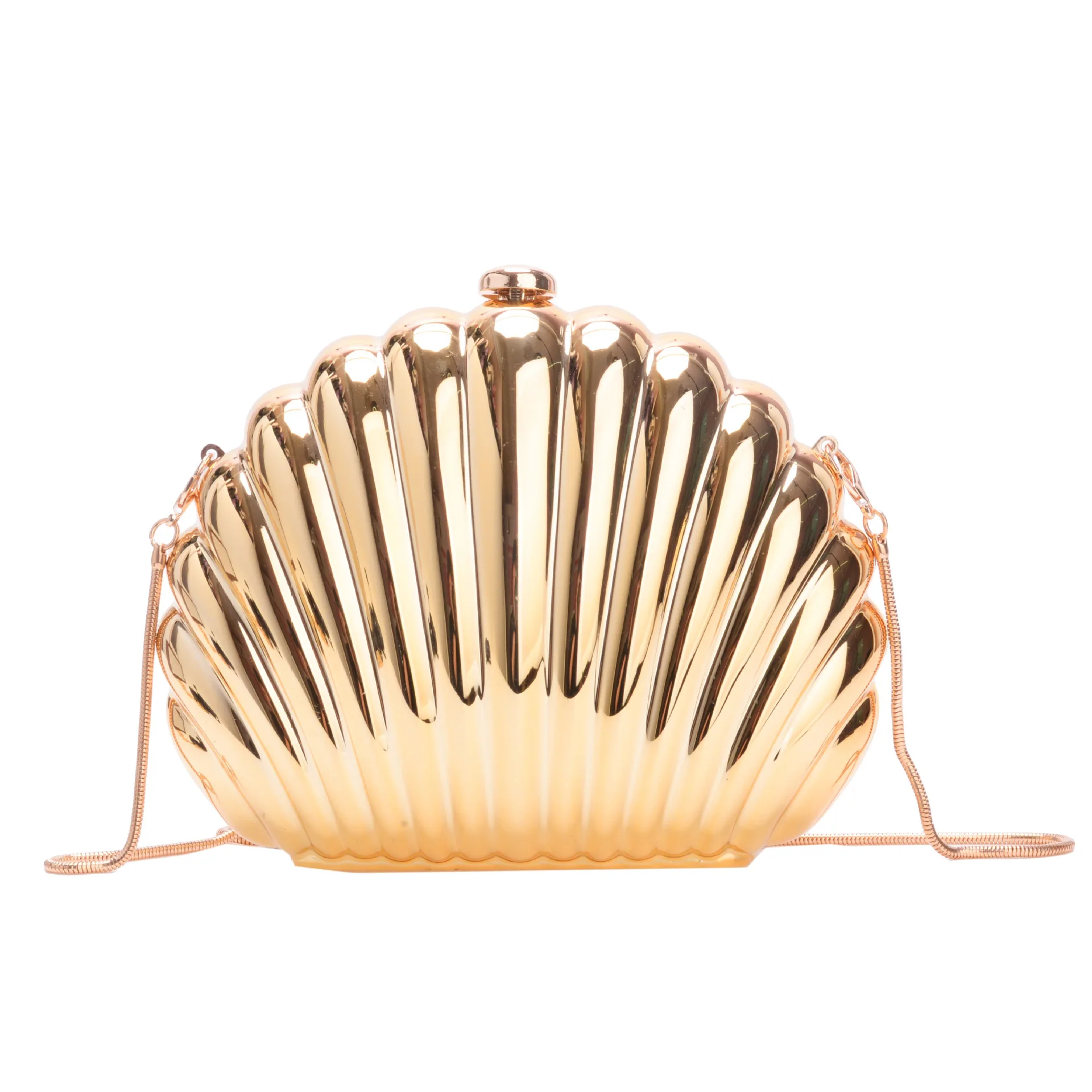 

Women Silver Gold Shell Bag Cute Acrylic Evening Clutch Bag With Strap For Wedding Party Small Purses Designer Handbags Purse