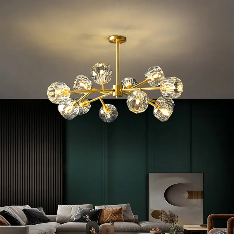 Led Simple Crystal Chandelier Modern Living Room Restaurant Bedroom pendant Chandeliers Lamps CreativeLustres De Cristal