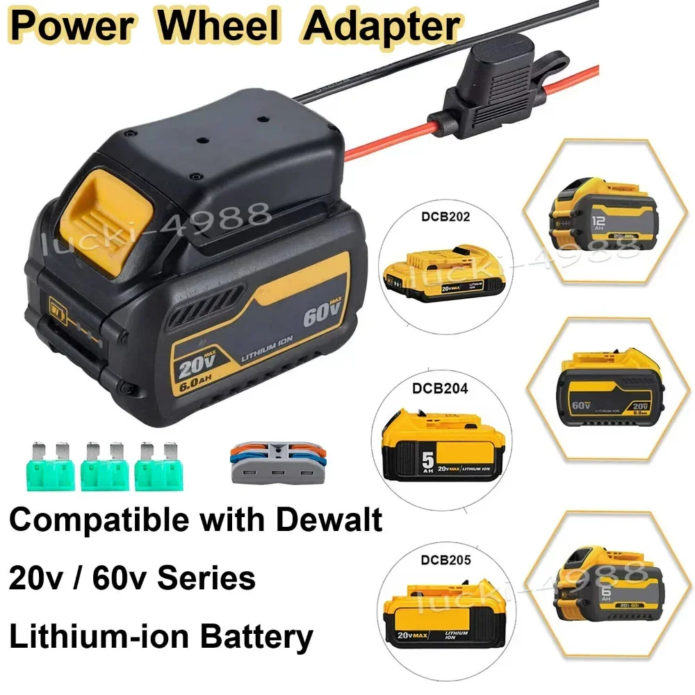 

For Dewalt 20V 60V Max Dock Power Connector Robotics DIY Tools Battery Adapter ( Battery not included)