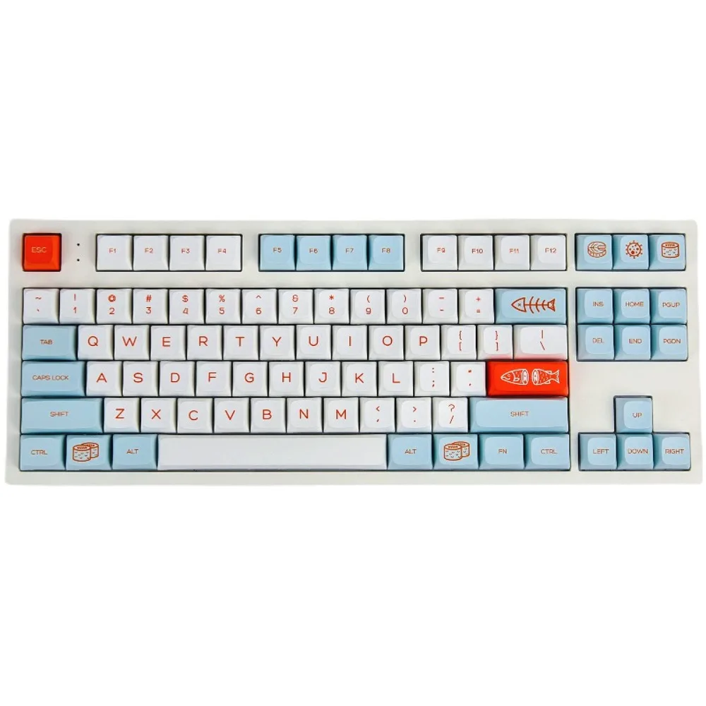 Salmon keycap XDA high PBT sublimation, mechanical keyboard customization OEM compatible CIY68-104 ikbc