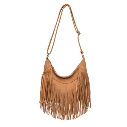 Vintage Bohemian Long Tassel Crossbody Bag Large Capacity Hippie Gypsy High Quality  Shoulder Bag Travel Vacation Beach Bag