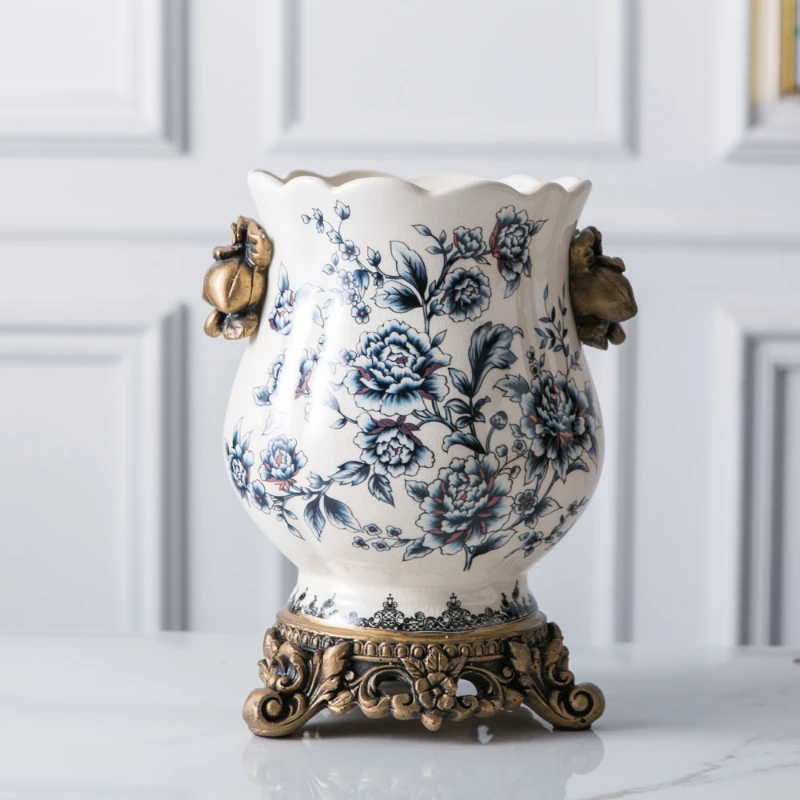 Antique Handicraft Ceramic Vase Ancient Chinese Style Vase Wedding Gifts Home Furnishing Decoration Elegant Craft