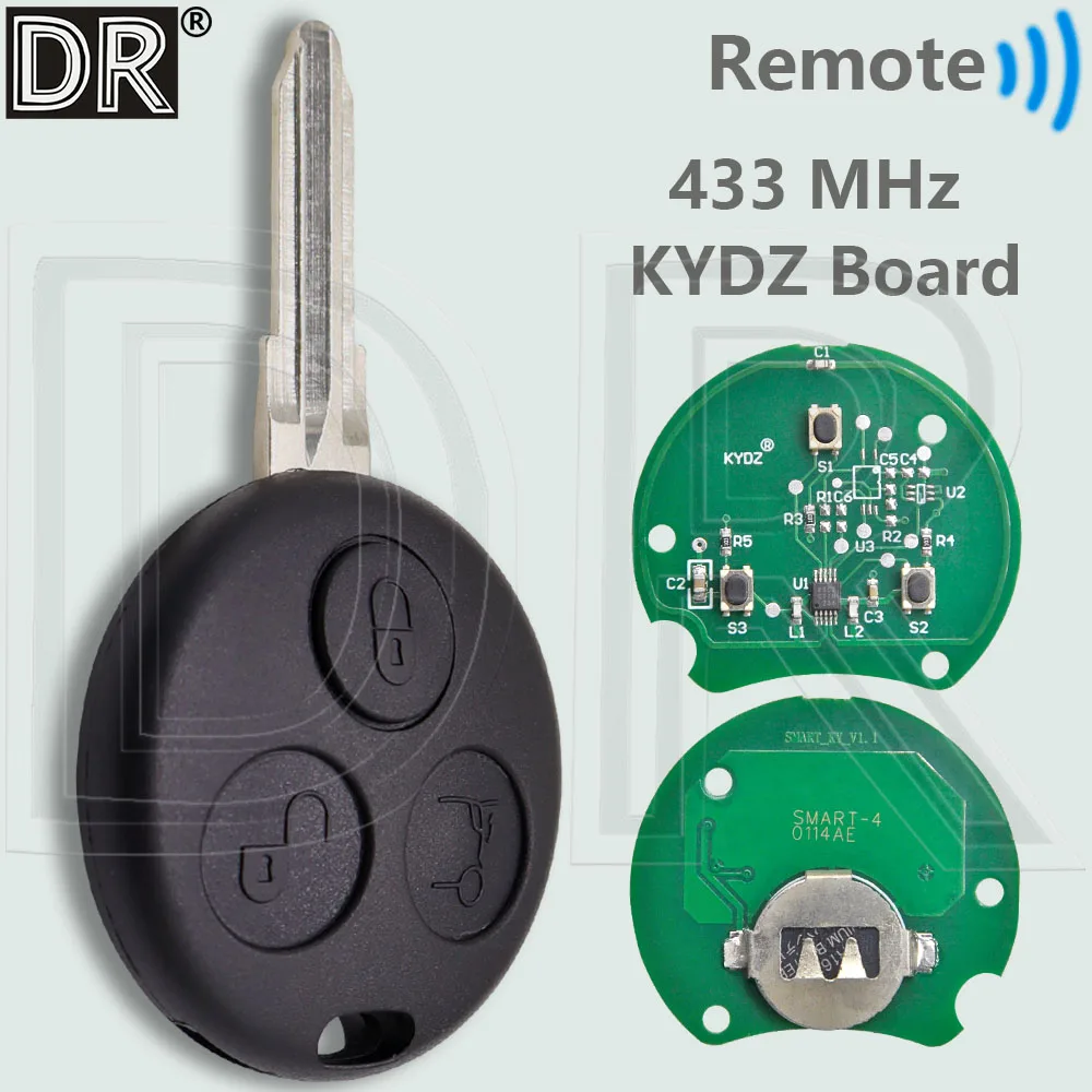 DR 433MHz KYDZ PCB Board Spare Car Remote Control Key For Mercedes Benz Smart Fortwo 450 Forfour City Passion Pulse Roadster