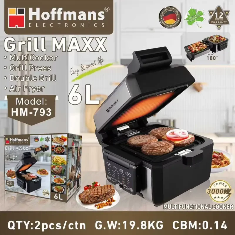 For Hoffmans 6L 3000W Digital Air Fryer Multifunction Electric Pot BBQ Baking Boiling Dehydrating All in One Kitchen view 3