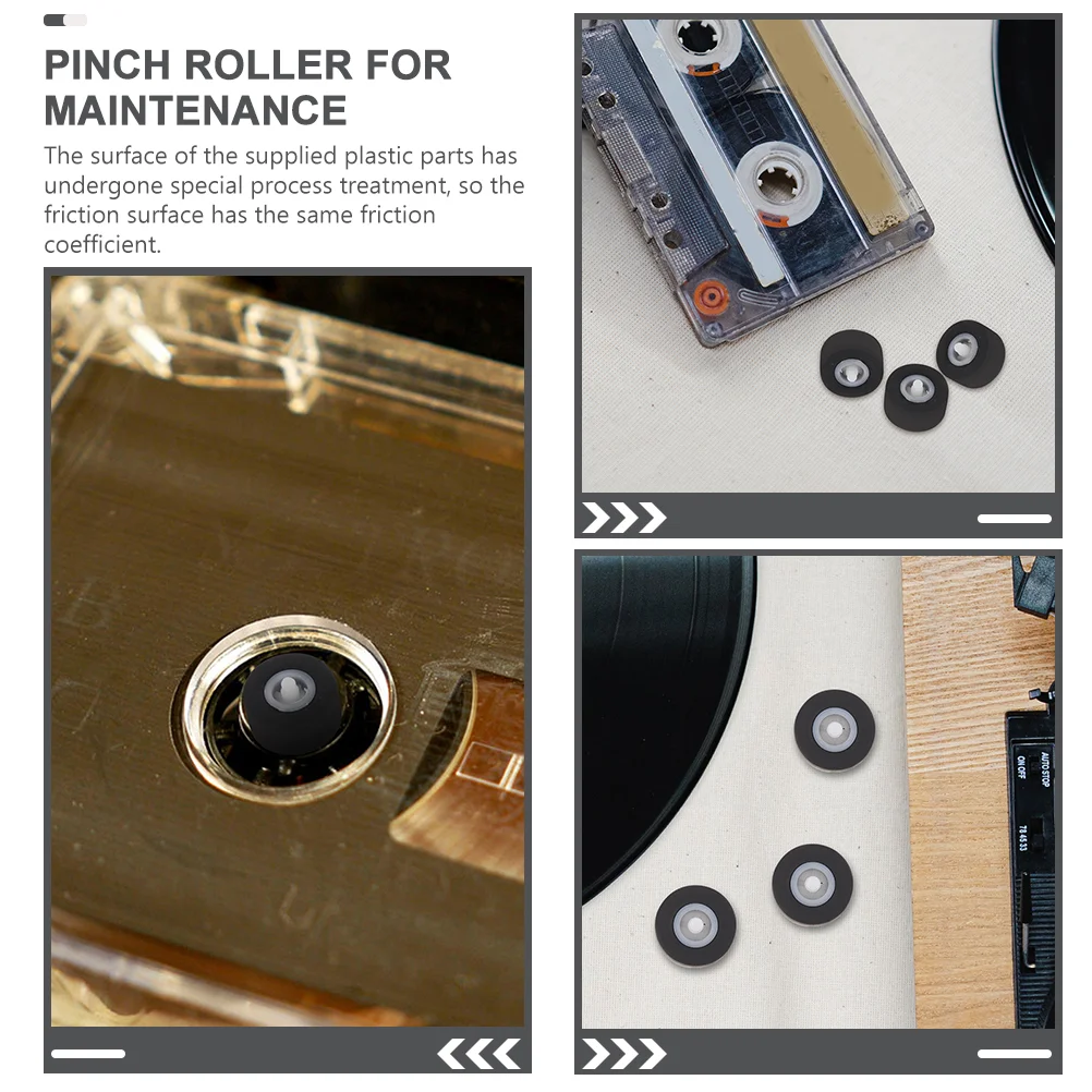 Pinch Roller voor Audio Radio Supplies Tape Zwart Gemeenschappelijke reparatie Magnetisch