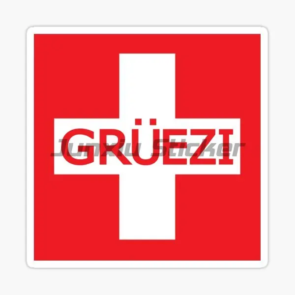 Pegatina de Cruz alpina con bandera suiza, calcomanías de decoración personalizables para ventana de ordenador portátil y motocicleta, accesorios de