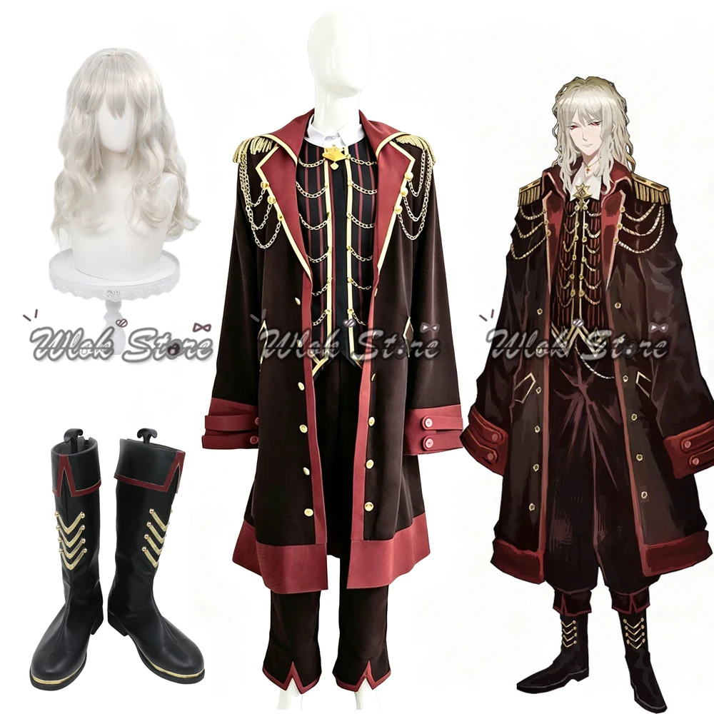 Limbus Company Don Quixote First Kindred Bloodfiend Cosplay Costume Long Coat Black Red Uniform For Men Women Halloween Party