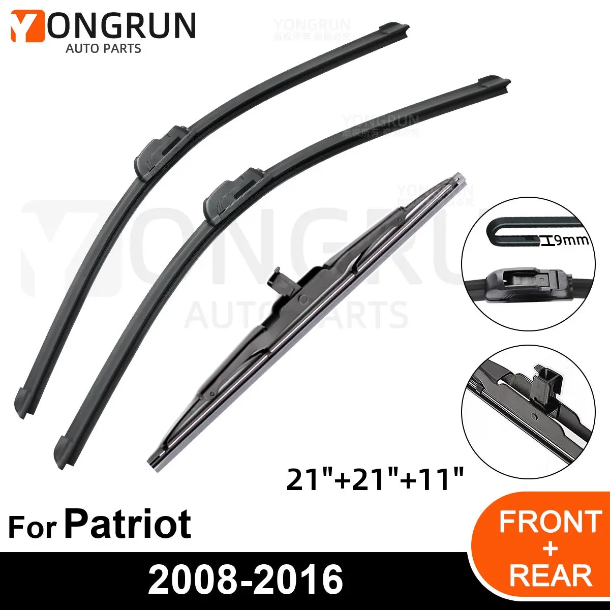 Parabrisas delantero y trasero para coche, accesorios de goma para Jeep Patriot 21 "21" 11 "2008-2012 2013 2014 2015 2016