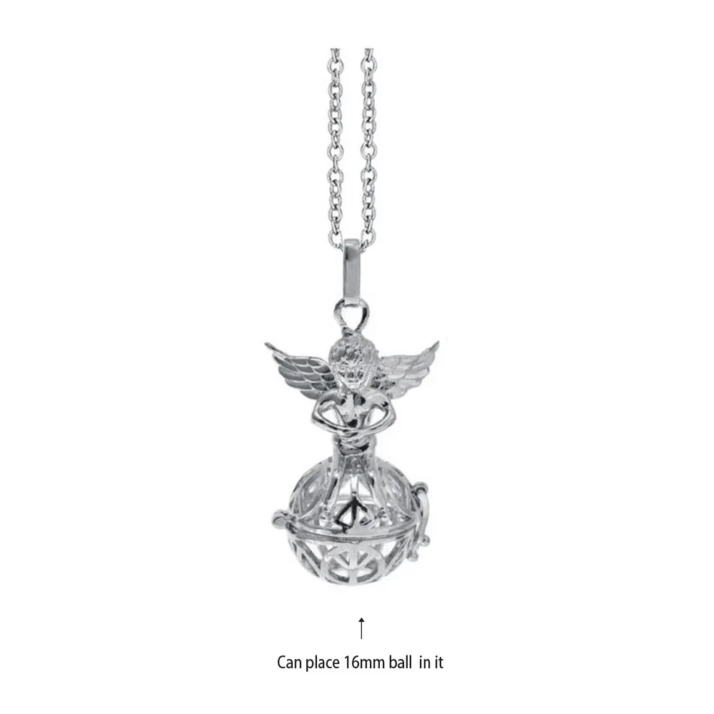 Chime Music Pregnancy Mexico Angel Ball Caller Aromatherapy Necklace Vintage Punk Essential Oil Diffuser Locket Necklace