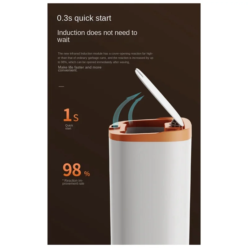 AY03-Infrared Inductive Space Trash Can Household Lidded Trash Can Living Room Kitchen Office Battery Smart Trash Can Easy To Us