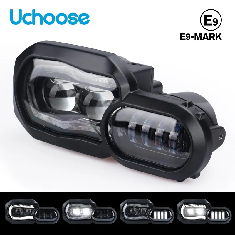 E-mark Motorcycle Lights Headlight For BMW F800GS F800R F700GS F650GS Adventure Motorcycles Complete LED Headlight Assembly