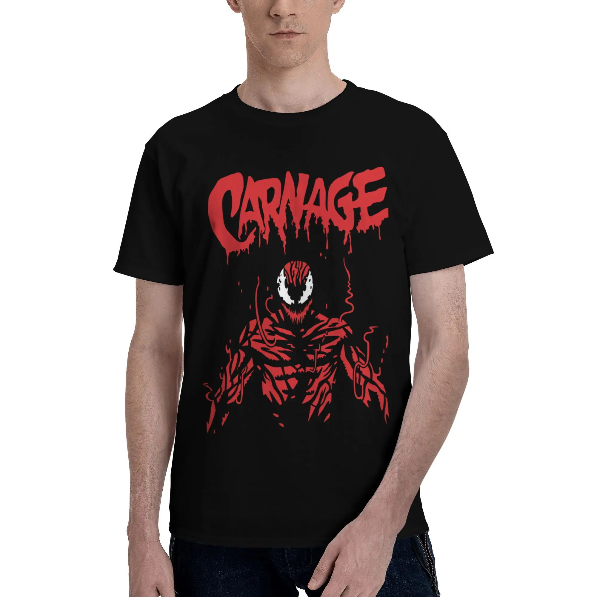 

Male Venom Carnage T-Shirt Fashion Classcial Tshirt Short Sleeve Cool T Shirt Homme Cotton Tee Tops Gift Idea
