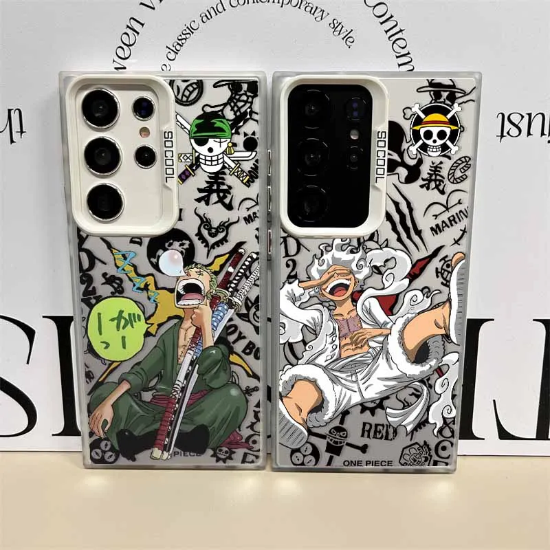 Anime One Piece Luffy Zoro Hülle für Samsung Galaxy S26 S25 Edge S24 S23 S22 S21 S20 FE Ultra Plus Bunte Handyhülle