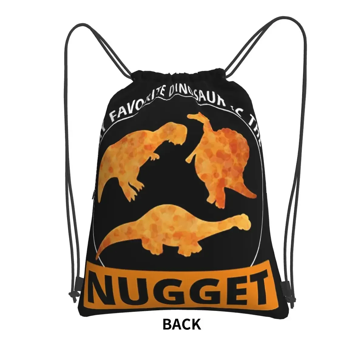 Chicken Nugget Fast Food Dinosaur Dino Backpacks Drawstring Bag Drawstring Bundle Pocket Shoes Bags For Travel Sport Man Woman