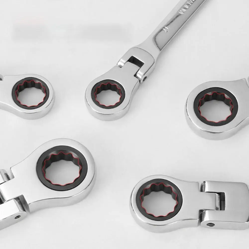 

Compact Appearance Ratchet Spanner Foldable Design 180 Degree Rotatable Adjustable Wrench Metal Material 4 Colors Available