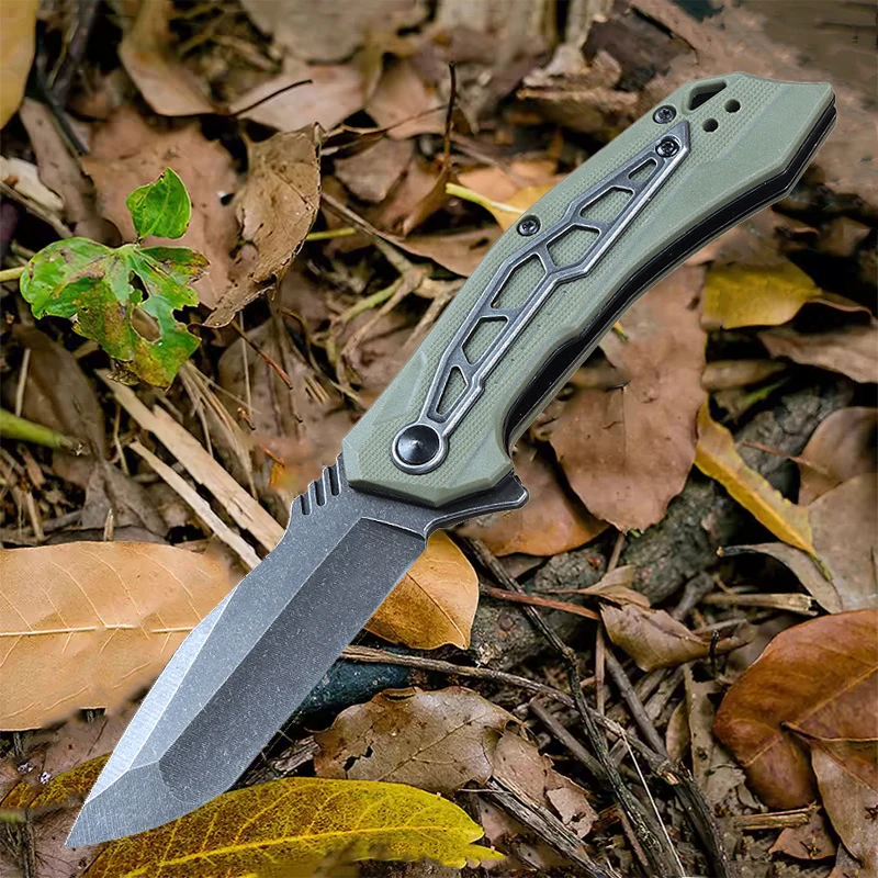 8cr13 steel military hunting ball folding knife, portable waist clip knife, wilderness survival EDC tool men's gift