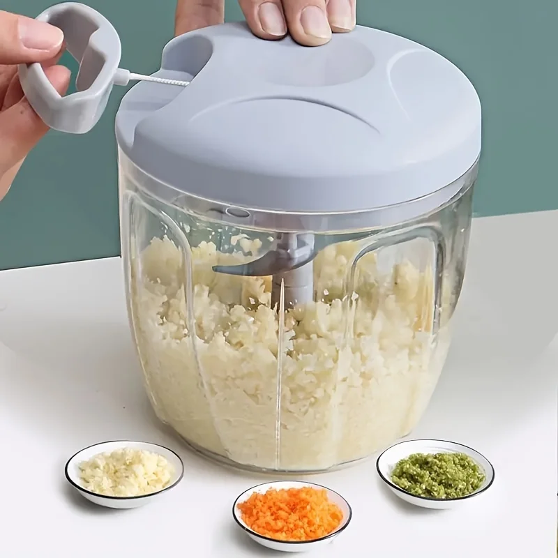 Manual Food Chopper 1Pc, Vegetable Garlic Onion Herb Cutter, Durable Easy-Clean Plastic with Comfort Grip, Kitchen Gadget Gift