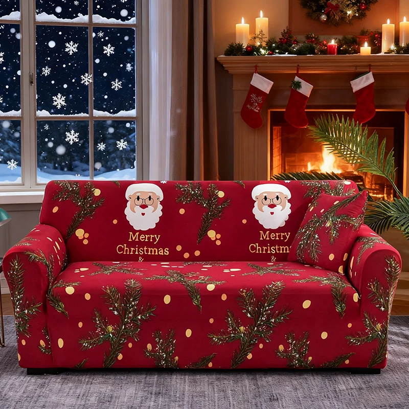

Christmas Style Sofa Slipcover, Non-slip Sofa Cover,Furniture Protector for Bedroom Office Living Room Home Decor1/2/3/4/ seater
