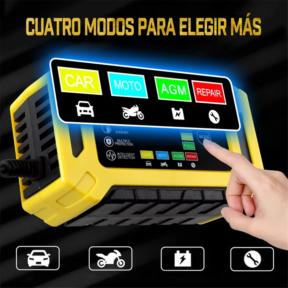 2025 + 12 فولت 6A شاحنة ذكية دراجة نارية شاحن سيارة السيارات شاحن بطارية نبض إصلاح شاشة الكريستال السائل الرقمية الولايات المتحدة التوصيل