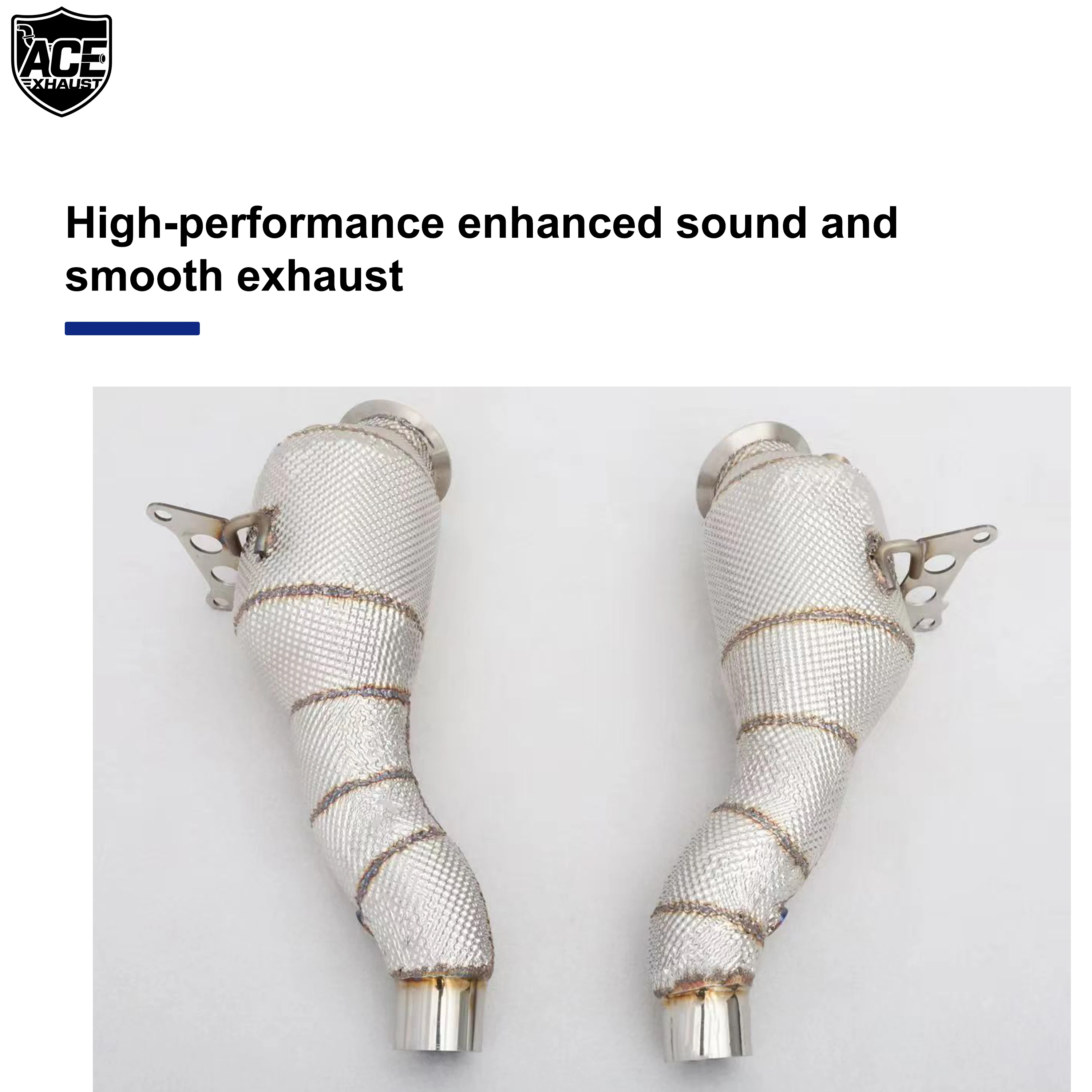 ACE Auspuffsysteme für Ferrari 458 488 3.9T Auspuff-Downpipe mit Hitzeschild Hochwertiges SUS304 Auspuffrohr Auto-Zubehör – Detail 7