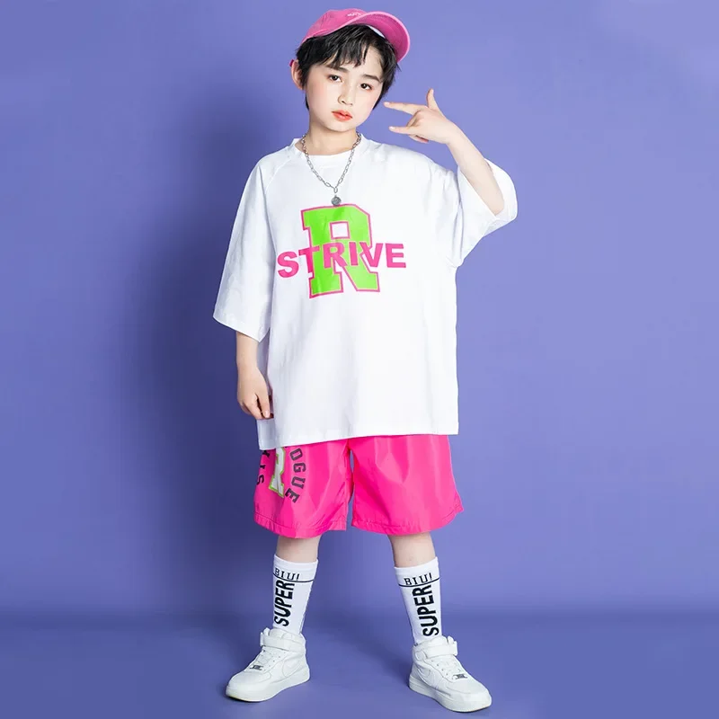 Vêtements de danse de rue pour enfants, vêtements de danse pour filles et garçons, vêtements de danse pour salle de Rh, jupe hip hop jazz, olympiques de mode, t-shirts et shorts