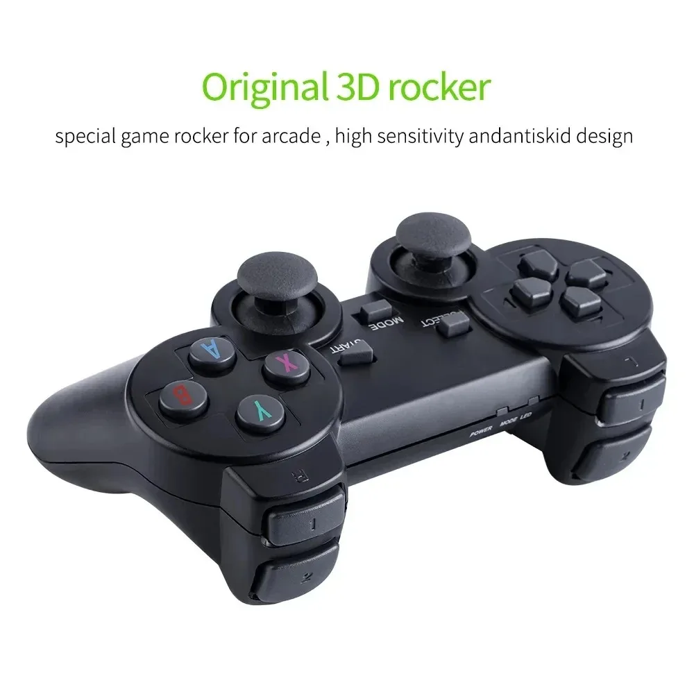 وحدة تحكم ألعاب M8 مدمجة 20000 + 64 جيجابايت وحدة تحكم لاسلكية لشخصين 2.4G عصا 4K HD PS1 GBA فيديو هدية عيد ميلاد للأطفال جديد