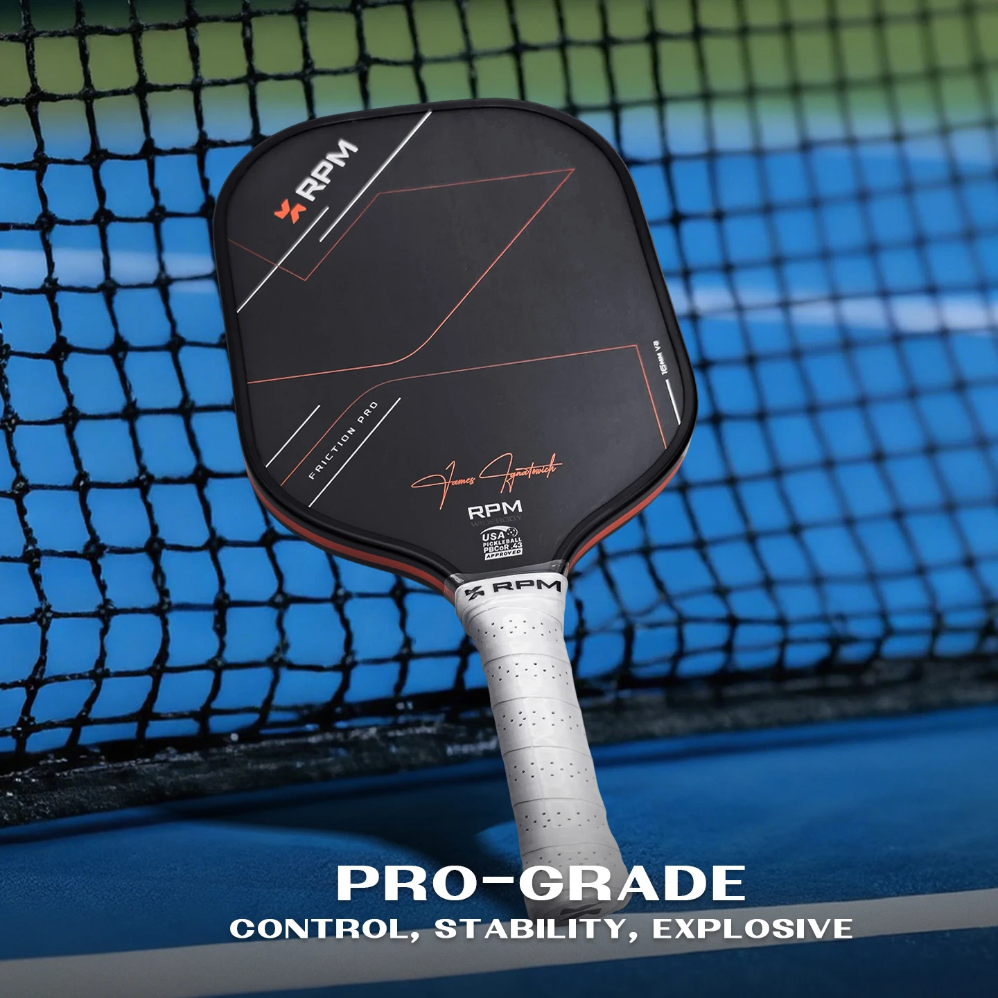 RPM V2 Pickleball Paddle USA Standard T700 Carbon Fiber Rough Surface Enhanced Spin PP Honeycomb Core 2.0 Lightweight Racket