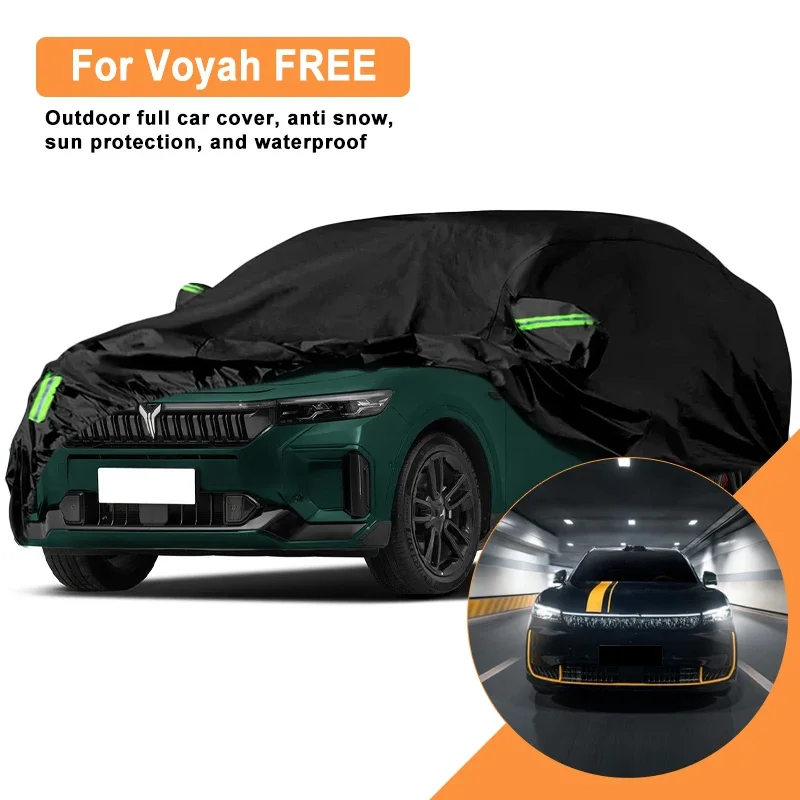 

Полный чехол для автомобиля Voyah FREE: всепогодный, ветрозащитный, водонепроницаемый, пылезащитный, с защитой от солнца и УФ-излучения, со светоотражающей полосой