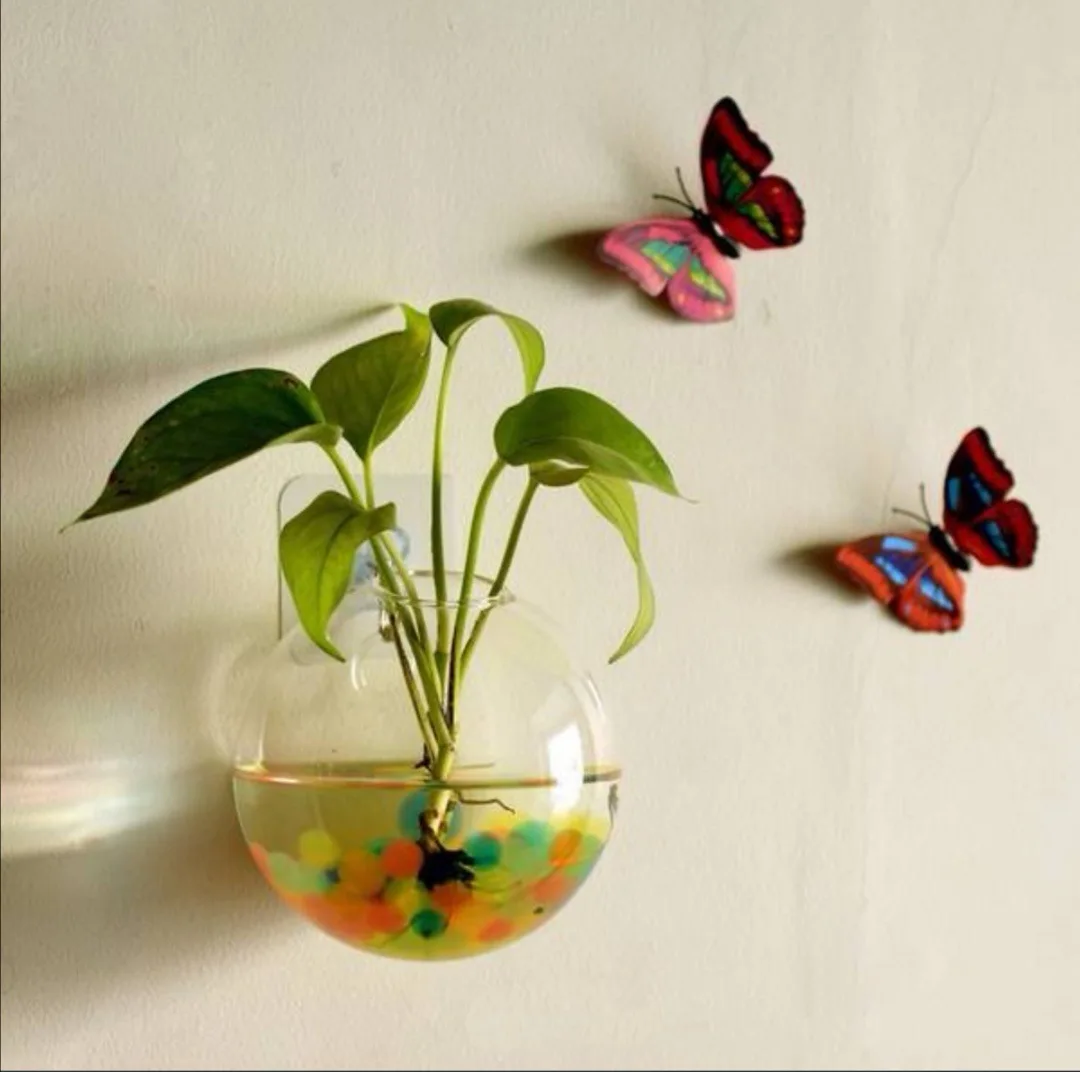 1-10 Pack Wall Hanging Glass Terrarium - Self-Watering Hydroponic Planter for Home Office Decor, Handmade Round Crystal Vase