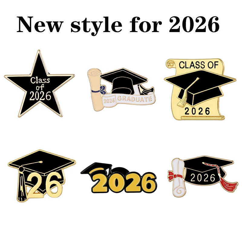 2026 New graduation season commemorative badges Cartoon doctoral cap alloy pins, clothing and bag accessories Gifts for friends