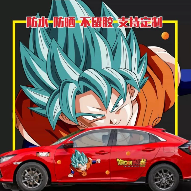 

Dragon Ball Car Sticker Car Cover Film Scratch Blocking Cartoon Super Saiyan Son Goku Vegeta Anime Sticker Decorative stickers
