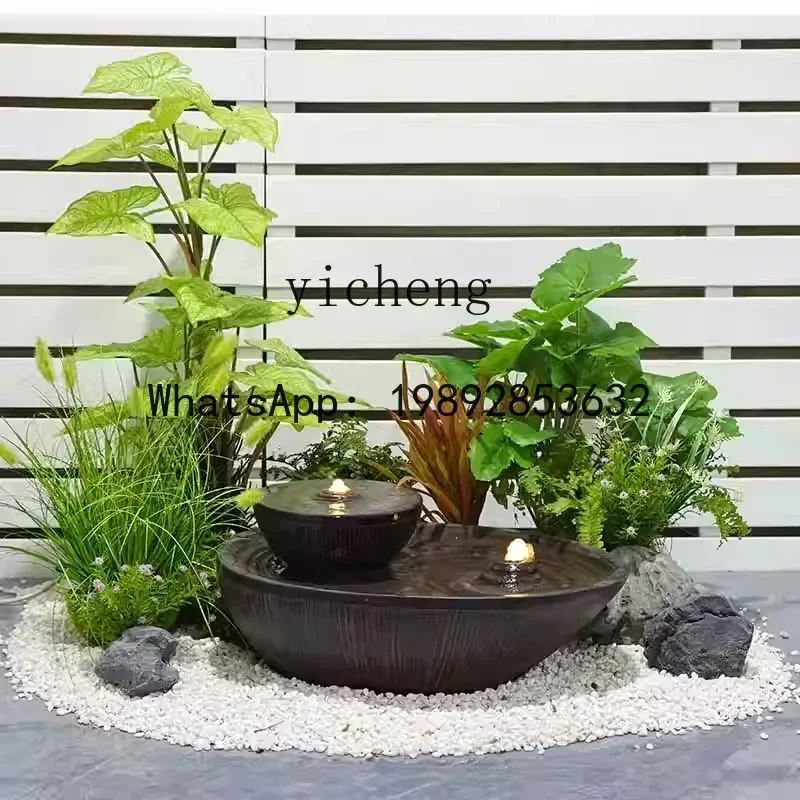 modern flowing water ornament indoor living room entrance water feature circulating water garden landscape decoration