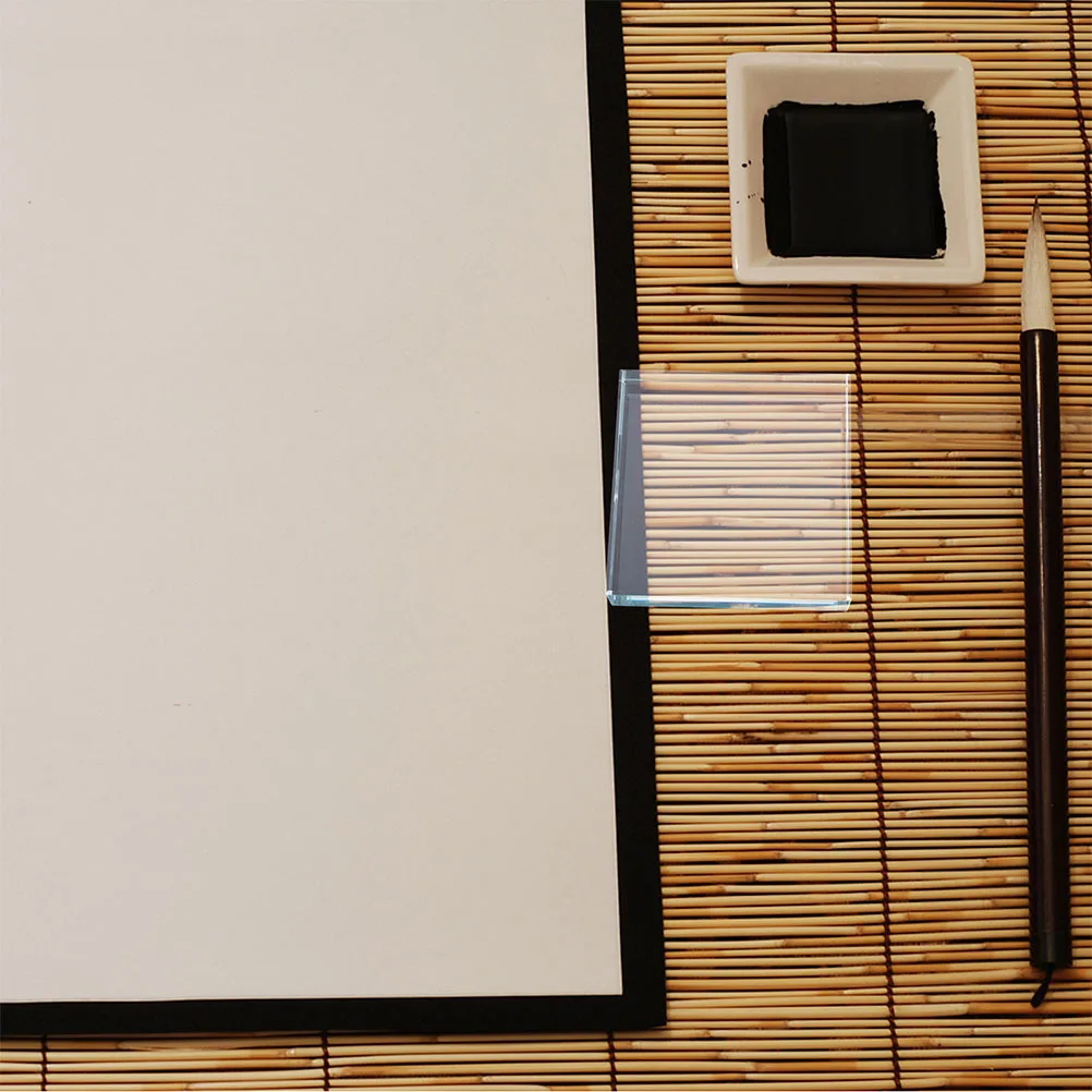 Elegant Clear Paperweight Square Desk Ornament Heavy Functional Decorative Block for Office Study Home Workspace