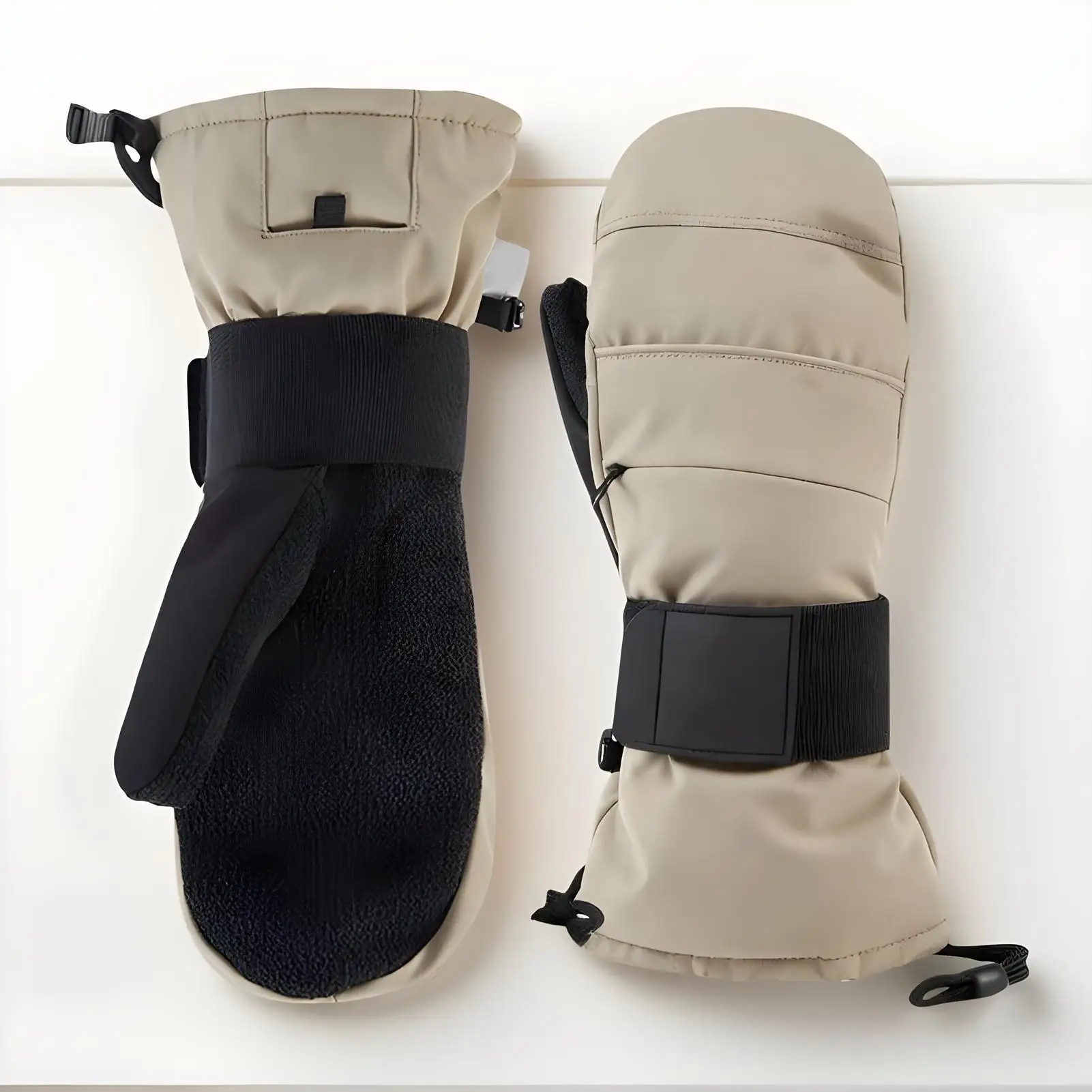 قفازات التزلج الشتوية الحرارية الجديدة التي تعمل باللمس، صوف دافئ مبطن مع واقي المعصم للرجال والنساء، والتزلج على الدراجات النارية والطقس البارد