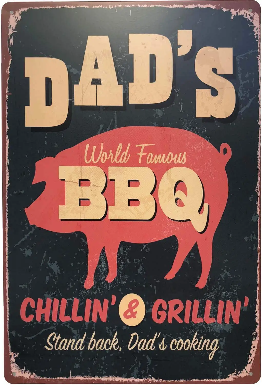 Dad's BBQ Metal Signs Bar Pub Diner Barbeque Sign Vintage Poster Home Wall Decor Man Cave 12 x 8 Inch (Dad's BBQ)