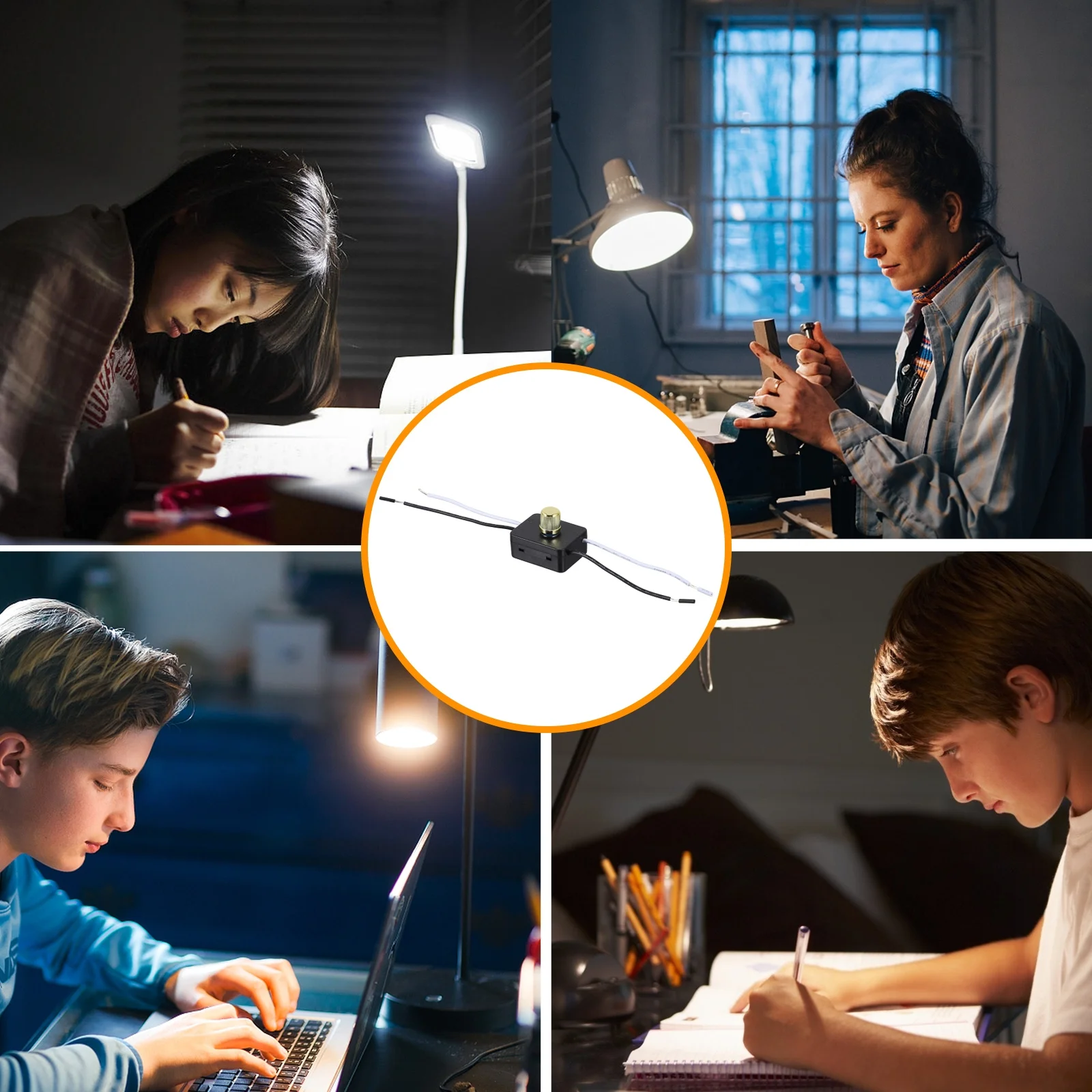 1Pcs LED Desk Lamp Dimmer Switch Robust Replacement Knob Precision Rotary Control for Table Light Wide Dimming Range Compact