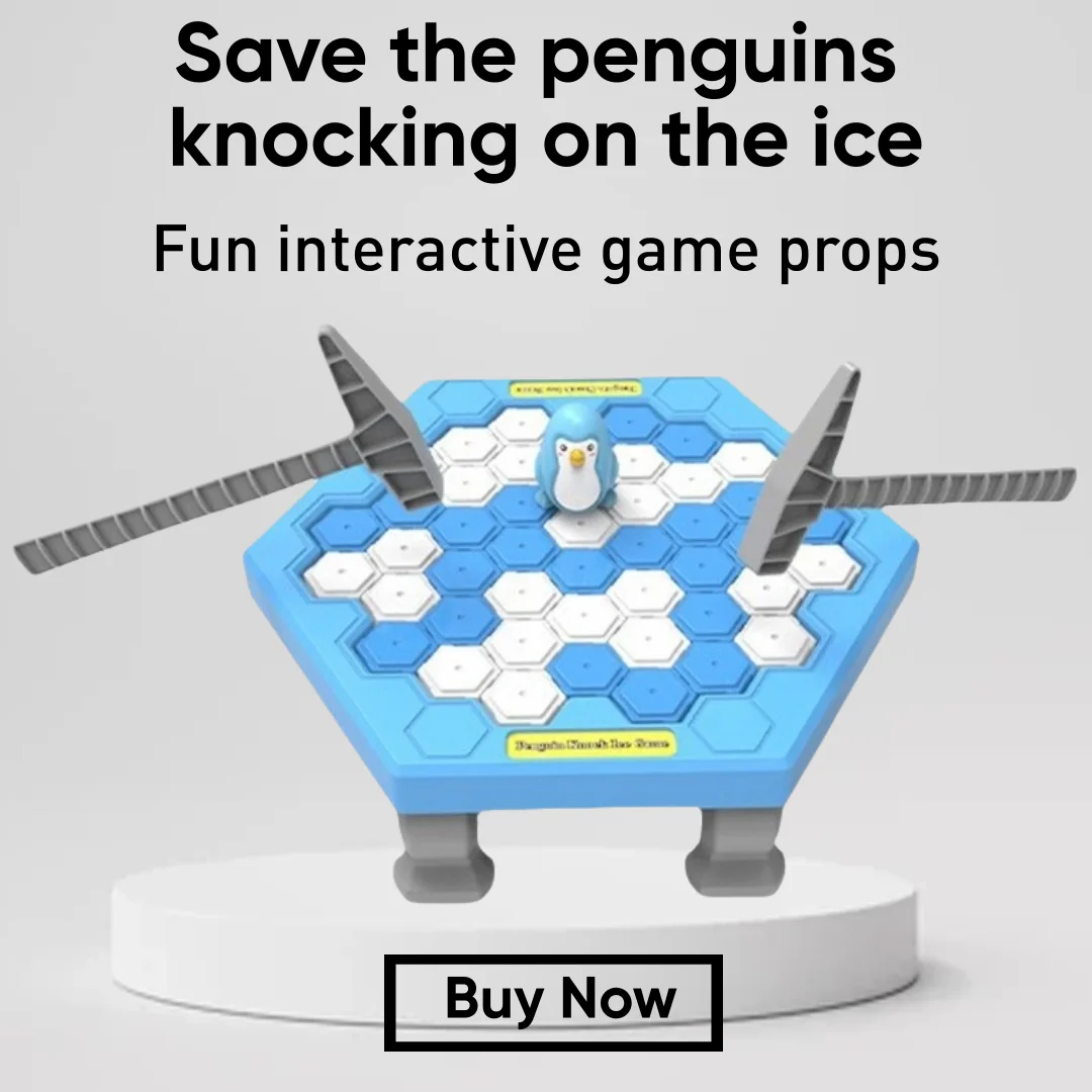 Knock on the penguin toy ice breaking table demolish the wall to save the little penguin Knock on the ice tabletop game