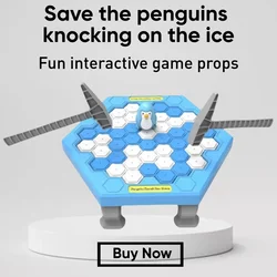 Knock on the penguin toy ice breaking table demolish the wall to save the little penguin Knock on the ice tabletop game