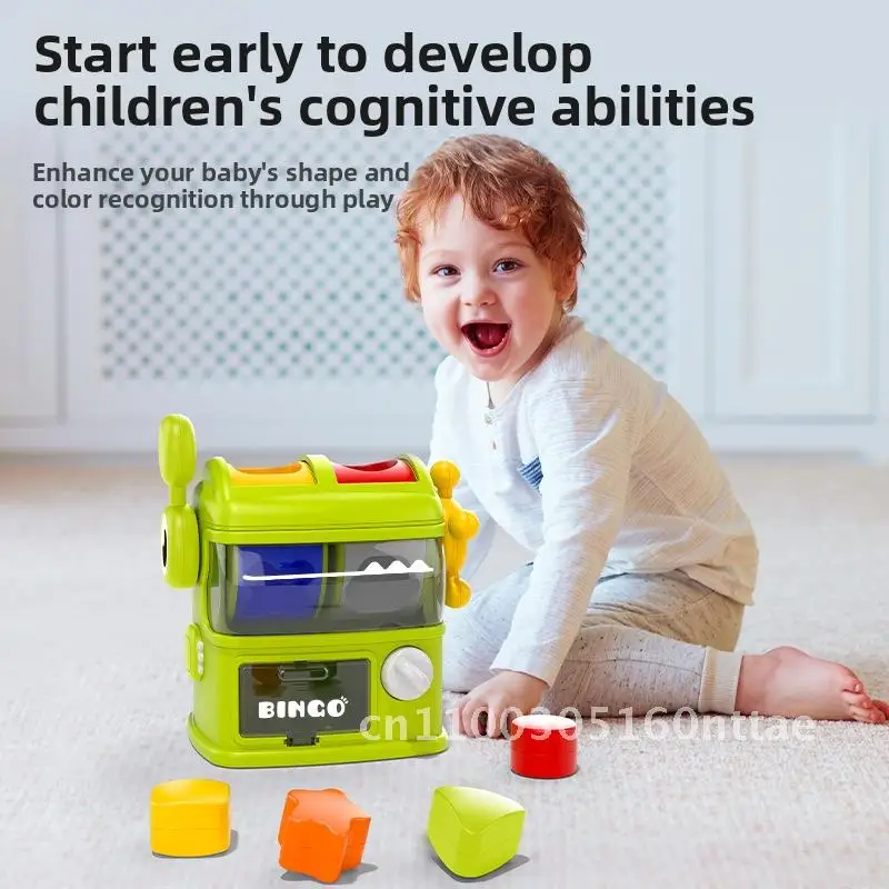 เครื่องเกมจับคู่รูปไดโนเสาร์สำหรับเด็ก ของเล่นเสริมพัฒนาการสำหรับเด็กเล็ก ฝึกการประสานมือและตา พร้อมฝึกการรับรู้สี สำหรับเด็กอายุ 0-3 ปี