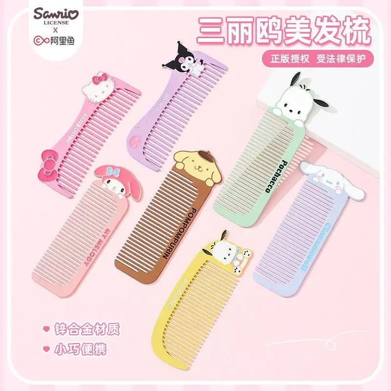 

Fashionable Sanrio Kawaii Kuromi My Melody Anime Cartoon Creative Student Cute Portable Anti-static Smooth Metal Hair Comb Gift