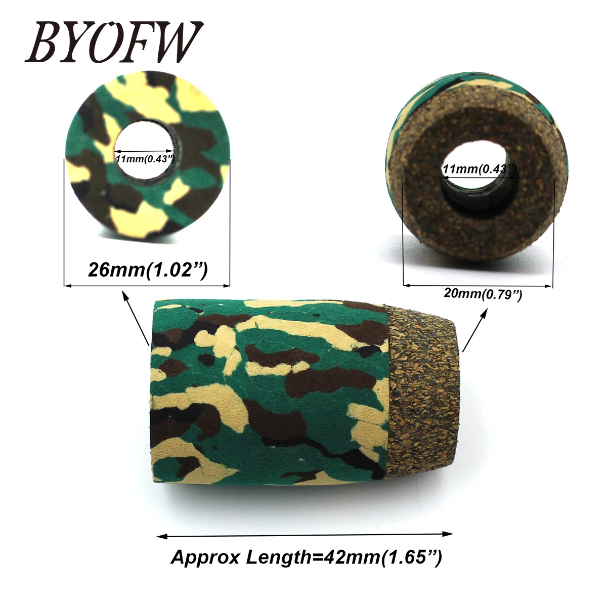 BYOFW 1 PC Camoulage EVA Spinning Fishing Rod Handle Grip Butt Split For DIY Pole Building Foam Repair Or Replacement Accessory