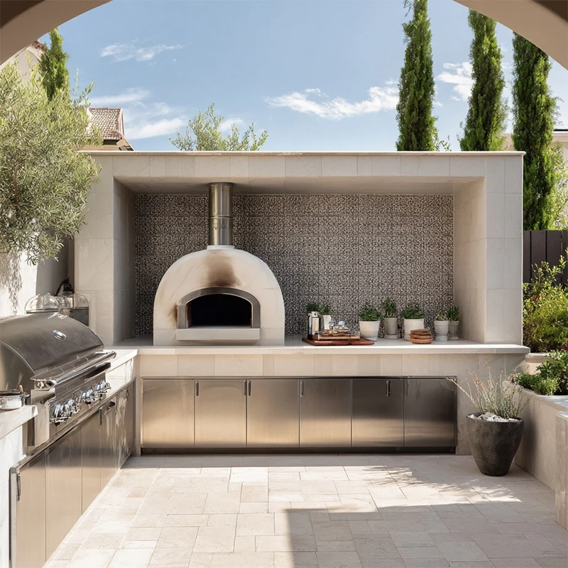 BBQ Shed Modern Outdoor Kitchen Custom Modular Kitchen Cabinets Wood Metal Complete Kitchen Unit Accessories Customized