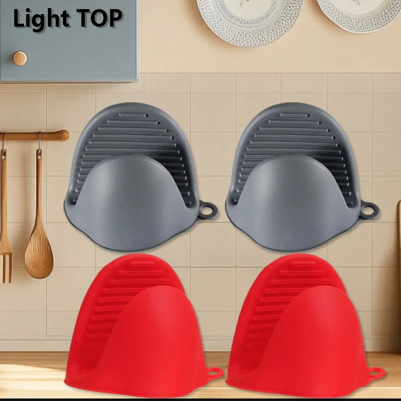 Light TOP 2 Pairs Silicone Oven Mitts Gloves Heat ResistantMini Oven Gloves Thicken Pinch Mitts Potholder for Kitchen Cooking