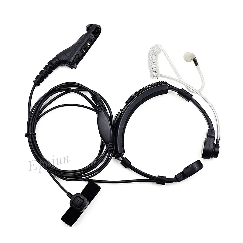 Military Throat Mic Microphone Headset Finger PTT Headphone For Motorola DP4400 DP4401 DP4600 DP4601 MTP6550 Radio Transceiver