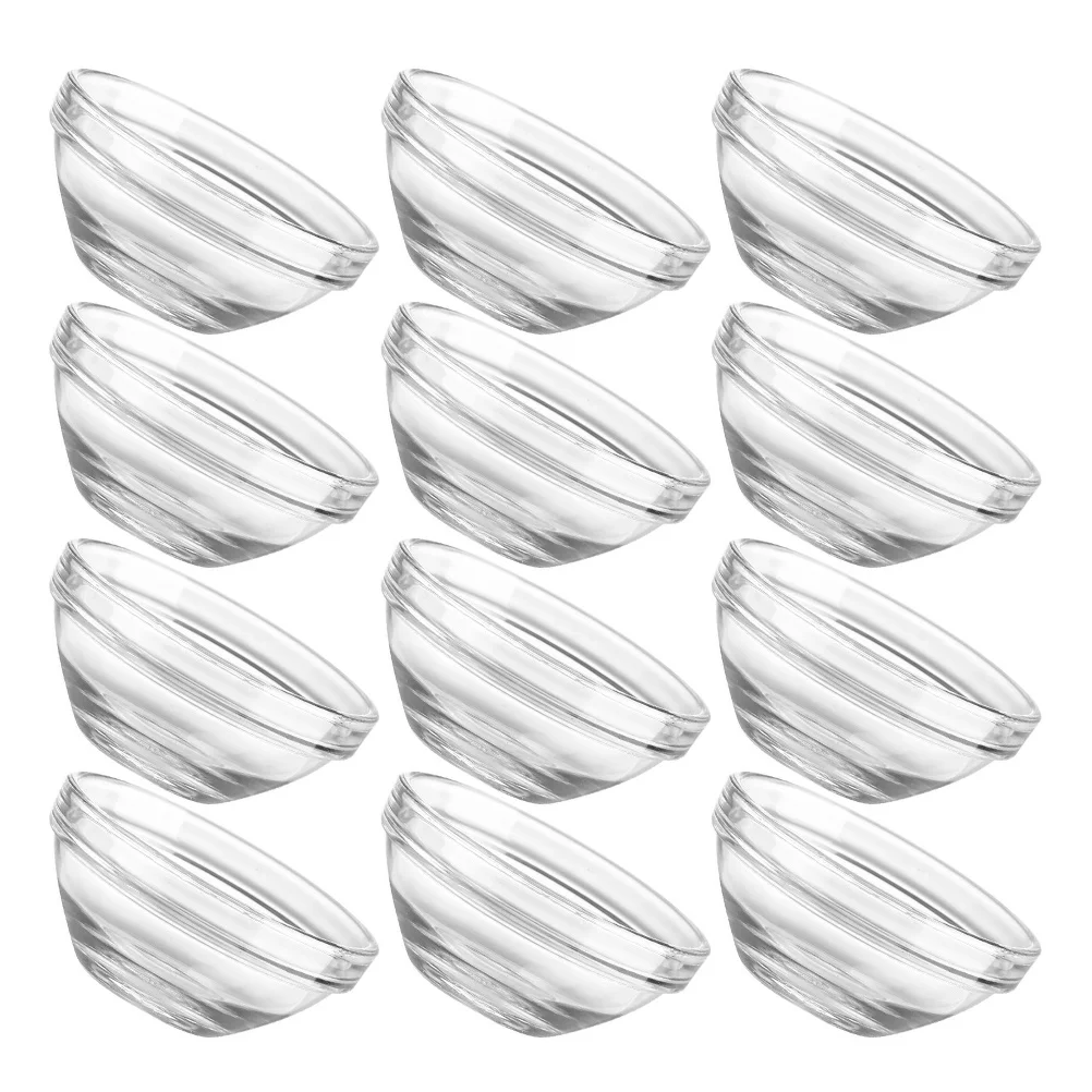 

12Pcs Clear Glass Dessert Bowls High Quality Tempered Glass Bowls for Ice Cream Fruit Salad Appetizer Serving Dish