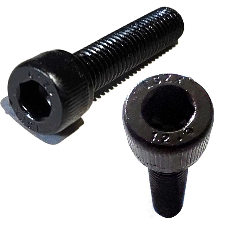 Paquete de 10 tornillos Allen de grado estándar, cabeza hexagonal, Color negro, DIN912, 12,9, M8 x 35mm